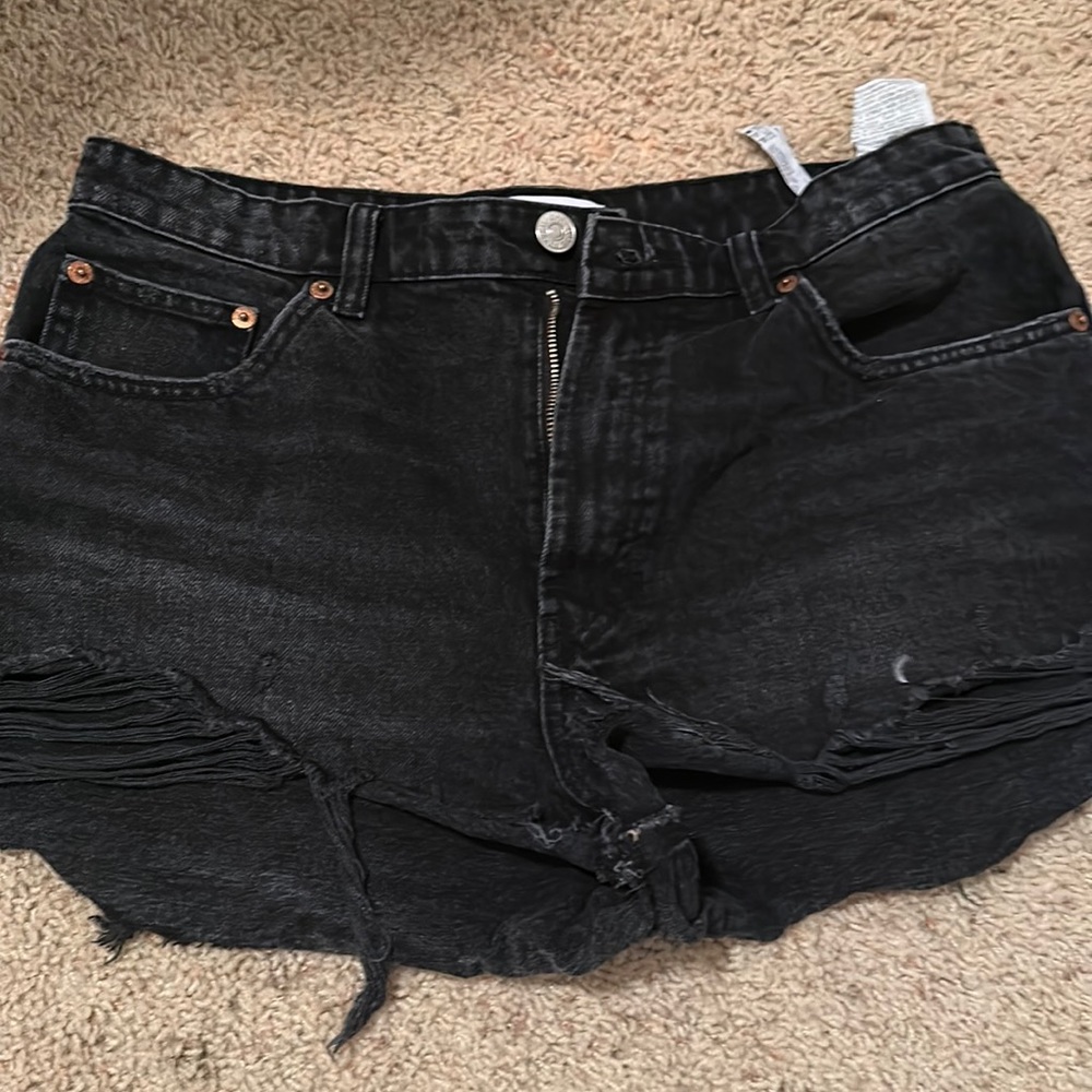 Zara black jean shorts